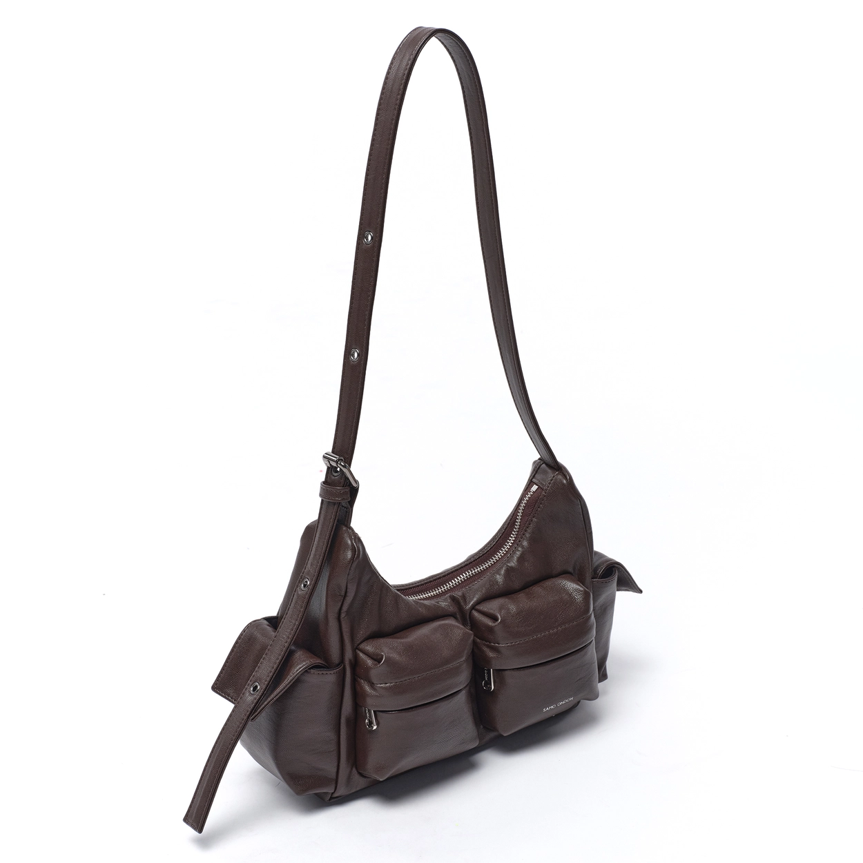 pocket mug bag M nappa chocolate | LOOKSEOULITE SHOP