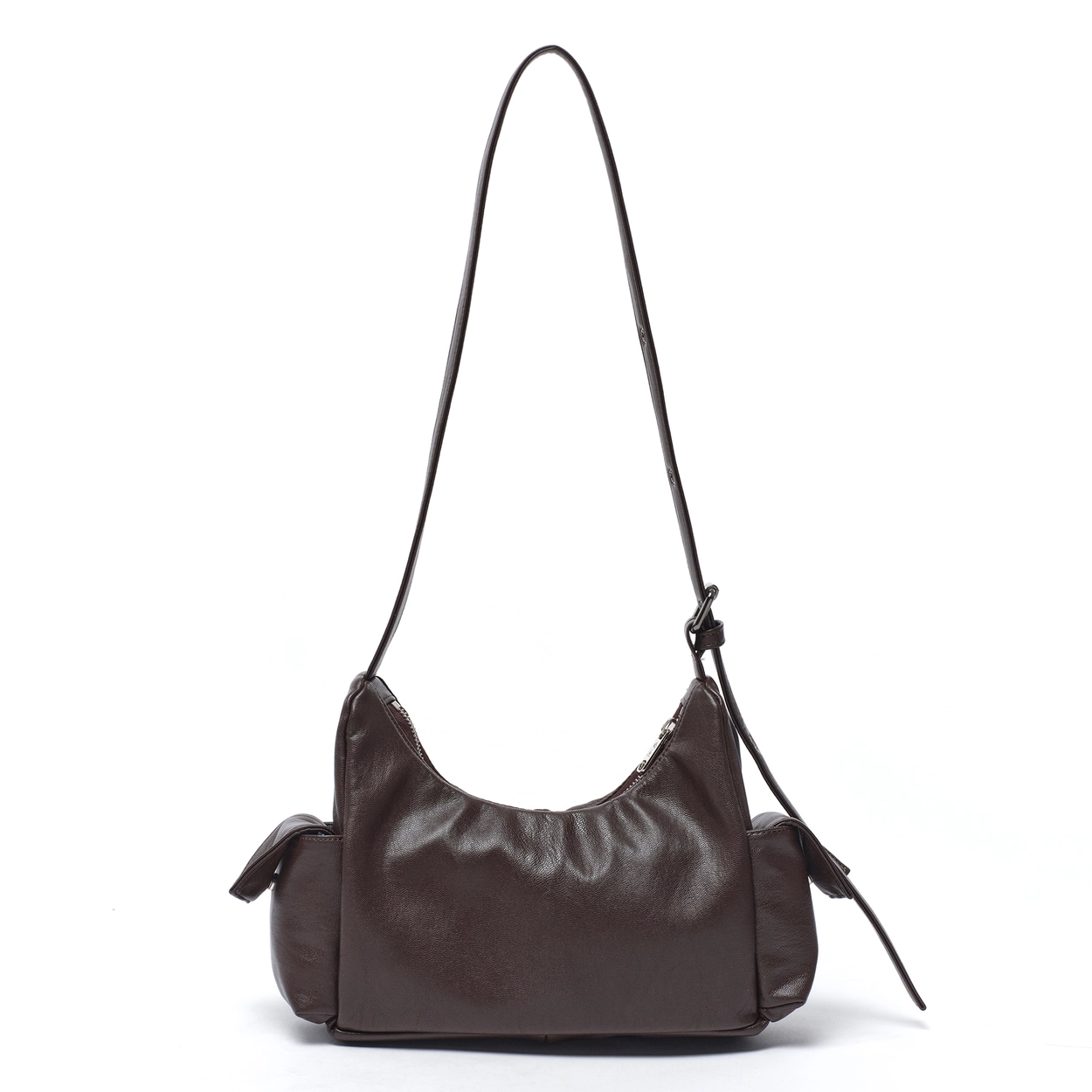 pocket mug bag M nappa chocolate | LOOKSEOULITE SHOP